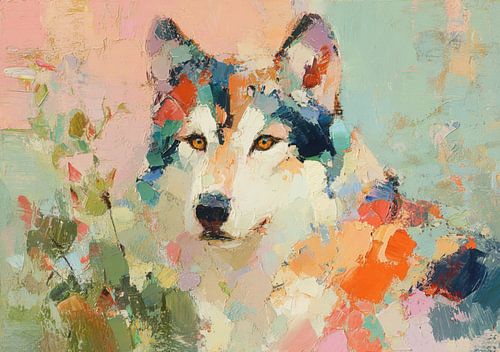 Wolf Portret Abstracte kunst