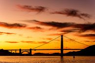 Golden Gate Bridge in San Francisco at sunset by Dieter Walther thumbnail