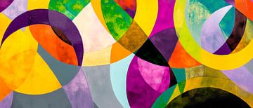 Kleurrijke geometrische vormen en cirkels van Poster Art Shop