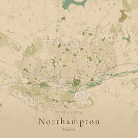 Vintage map of Northampton, United Kingdom by Prints of Place
