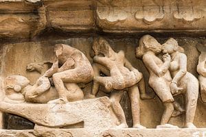 Khajurao - Erotisches Relief im Lakshmana-Tempel