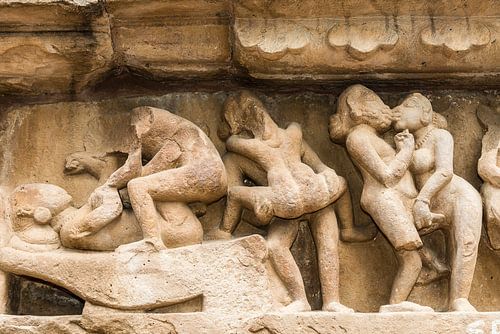 Khajurao - Erotic relief in the Lakshmana temple