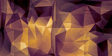 Abstract geometry. Triangles and circles in gold, copper and purple. by Dina Dankers
