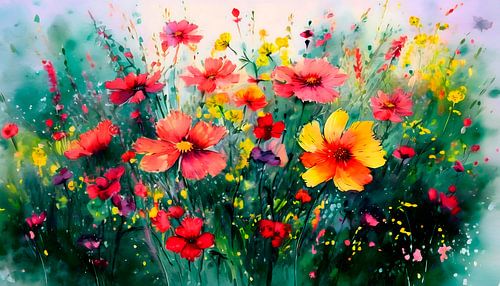 Summer in the flower garden