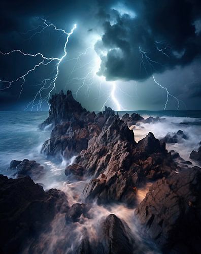 Thunderstorm over the sea