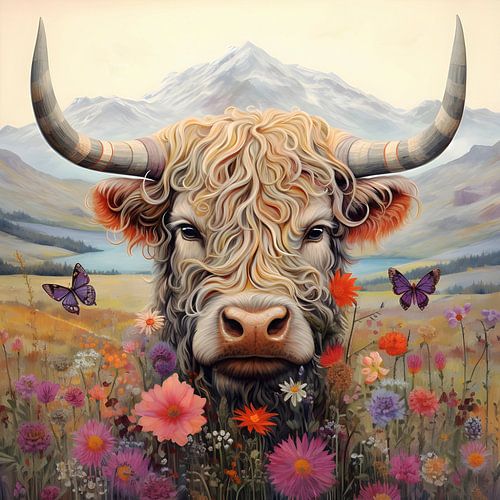 Portrait coloré d'un Highlander écossais