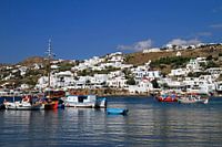 Fishing boats in the harbour of Mykonos, Greece