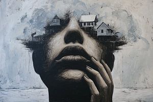 Abstraktes Porträt-Kunstwerk - Moderne Wanddekoration