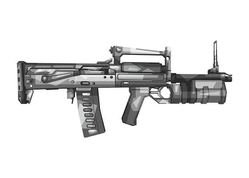 Gray Best Rifle Popart von Rizky Dwi Aprianda
