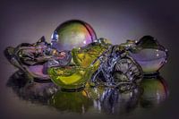 Gel spheres exposed with beautiful colours
