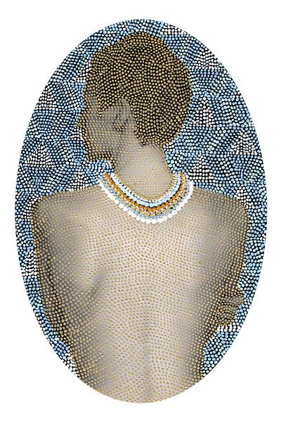 Woman with pearl necklace by Goed Blauw