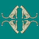 Vier Art Deco Cheetahs van Karolina Grenczyk thumbnail