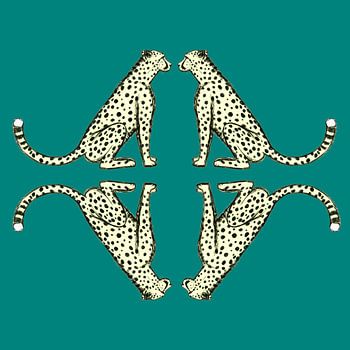 Vier Art Deco Cheetahs