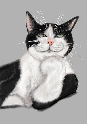 chill cat digitale tekening