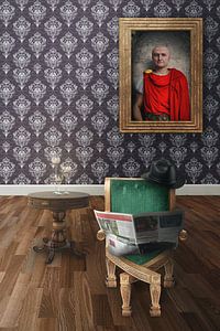 Ruhe und Gelassenheit: Ein ruhiger Stuhl mit Buch in einer geschäftigen Welt - Symbolische Fotografie