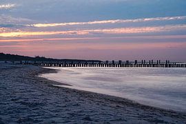 Sunset on the beach of Zingst, romantic by Martin Köbsch