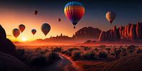 Luchtbalonnen boven de Arizona Woestijn van Vlindertuin Art thumbnail