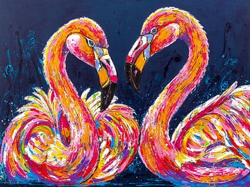 Relaxte Flamingo's van Happy Paintings