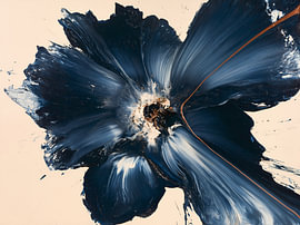 Navy Blue Abstract Painting: Explosion of Silence