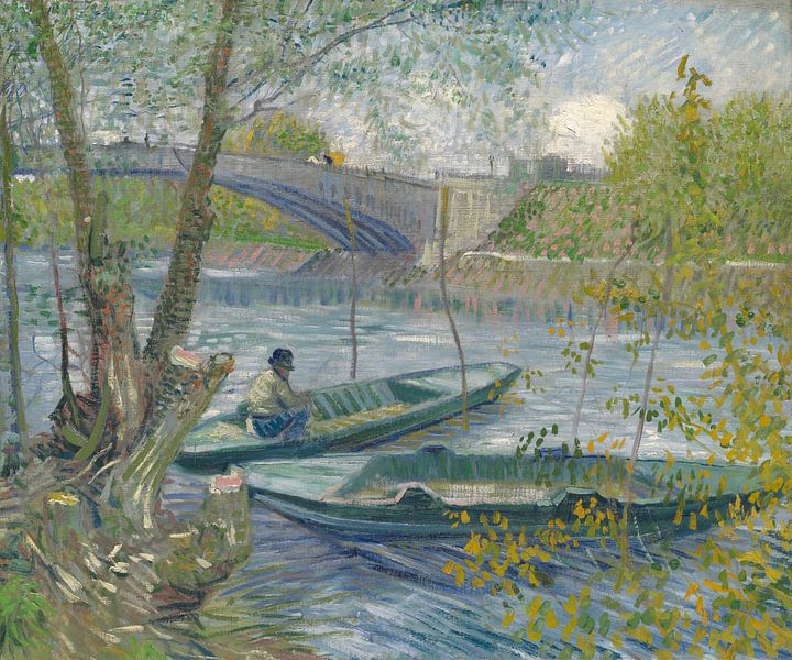 Vissen in de lente, de Pont de Clichy, Vincent van Gogh van Meesterlijcke Meesters