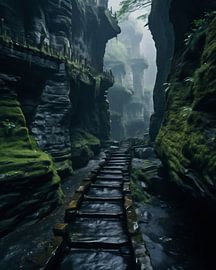 Mystical atmosphere among the rocks