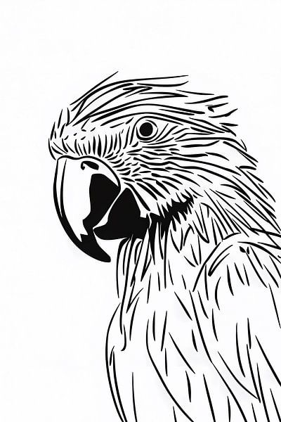 Dessin minimaliste de l'aigle en noir et blanc par Art & Soul Creations