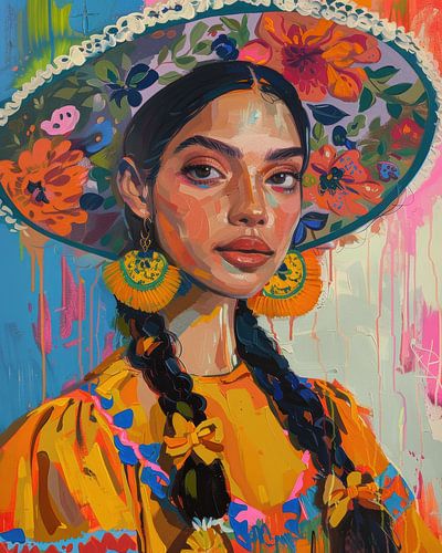 Señorita with flower hat