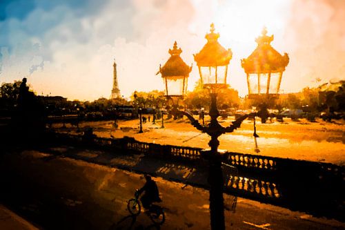 Fietsen op een zomerdag door Parijs