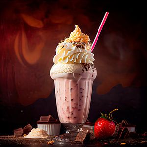 Verführerischer Milchshake Erdbeere