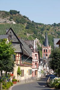 Oberstrasse in the old town, Bacharach am Rhein, Rhineland-Palatinate, Germany