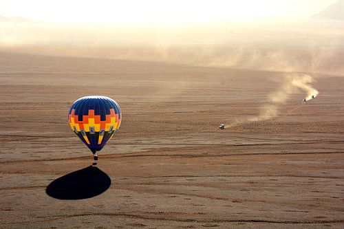 Hot air balloon in desert