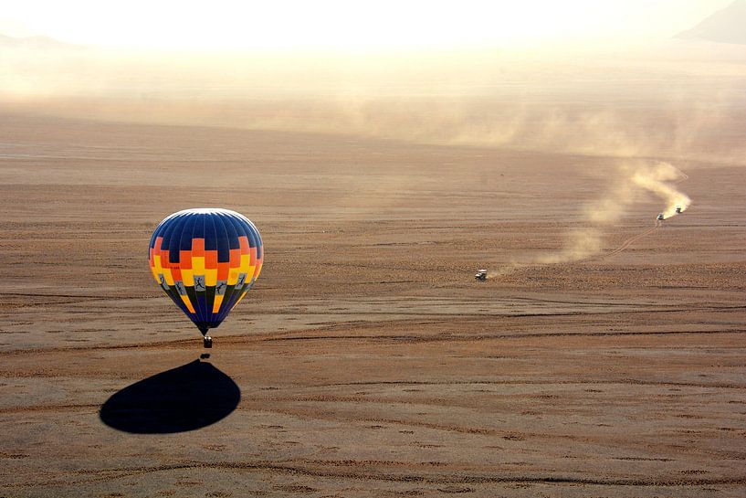 Hot air balloon in desert by Florence Schmit