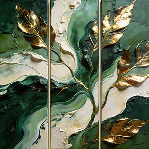 Goldene Adern der Natur 1: Luxuriöses Triptychon
