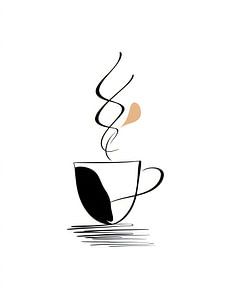 Minimalistische Kaffeetasse mit aromatischem Dampf