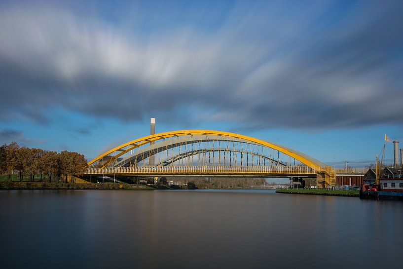 Yellow Hogeweide bridge or Vleutensebrug in Utrecht by Patrick Verhoef