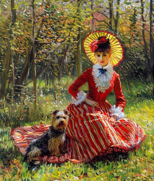 femme avec chien par Egon Zitter