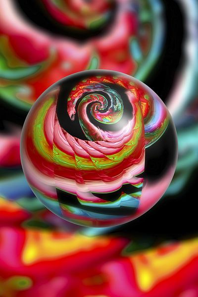Sphere with Droste spiral #7 by L.A.B.