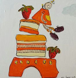 Orange birthday cake by Geke uit de Bosch