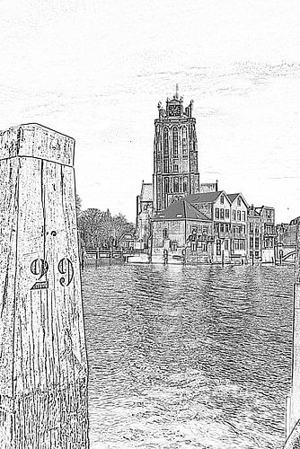 Grote Kerk from Leuvehaven