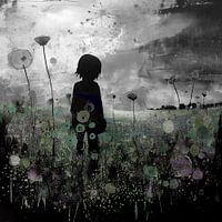 Girl in flower field