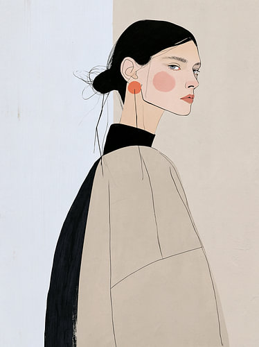 Minimalistisch portret van een vrouw