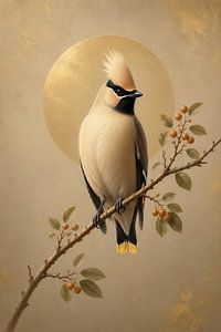 Scarlet Harmony: Waxwing's Berry Feast