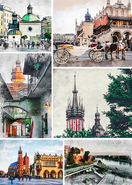 Krakau Stadt Collage #krakau von JBJart Justyna Jaszke
