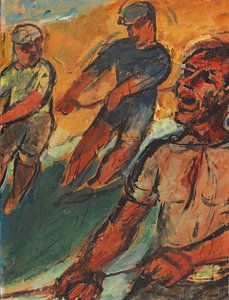 Max Pechstein, Fischer, der ein Netz einholt, 1924