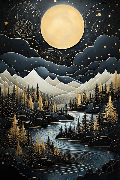 Nächtliche Berglandschaften von Art Lovers