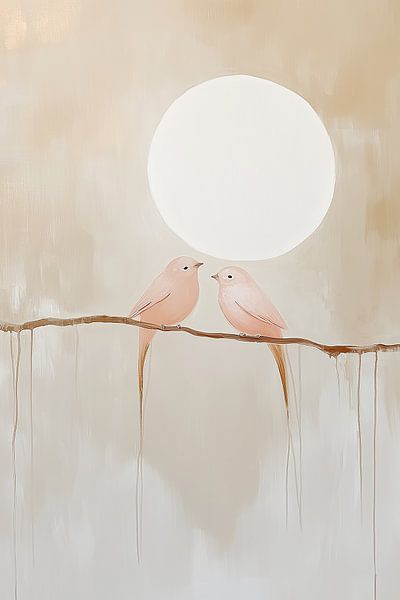 Pink Birdie Love &amp; the White Sun by Bianca ter Riet