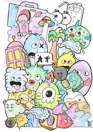 Fröhliches Gekritzel von Quinten Voskuilen