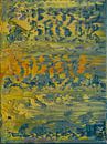 Abstract oil painting, nature, minimalism, yellow, green, blue and orange by BowiScapes abstract and digital art thumbnail