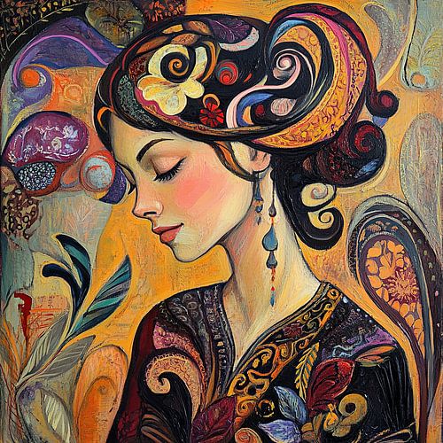 Woman with Flowers by Art Whims