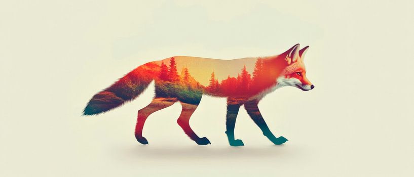 Colourful fox by Poster Art Shop